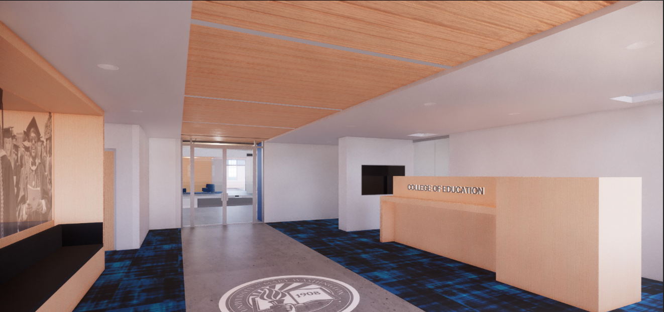 A renovated Seacobeck Hall, new home to the College of Education, will feature plenty of technology, including a maker space.