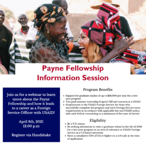 Learn more about the Payne Fellowship at a webinar on April 8 at 12 p.m.