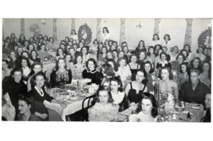 Formal dinner in Seacobeck in 1943, taken from The Battlefield yearbook. Photo courtesy of Special Collections and University Archives.