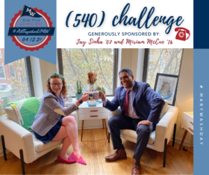 Alumni, parents, faculty, staff and friends of UMW sponsored Giving Day challenges and matches to motivate others to give.