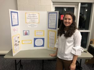 Carr completed a master's degree in elementary education at Mary Washington last year. Here, she presents on the value of arts integration in the classroom at a College of Education event.