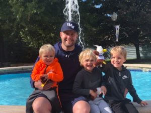 Mike Shane, who played baseball at Mary Washington, returns to UMW each year with his family to tour campus and participate in the alumni baseball game.