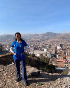 Now a postpartum nurse with INOVA Health System, Lyka Ante '20 spent a semester in Peru, working at a government-run clinic caring for infants. Photo courtesy of Lyka Ante.