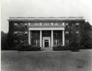 The General Assembly of 1914 appropriated $37,500 for the construction of Virginia Hall. Originally known as “Dormitory No. 2,” the building was the third to be built on campus, after Willard and Russell (now Monroe). Photo courtesy of UMWSpecial Collections and University Archives.
