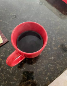 Jon Pietrak shared the simple joy of a hot cup of coffee.