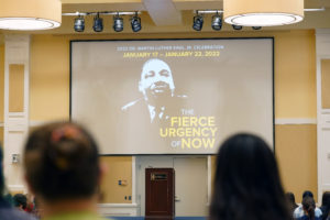 The theme of this year's MLK Day of Service was "The Fierce Urgency of Now," based on the quote by Dr. Martin Luther King Jr. Photo by Suzanne Carr Rossi.