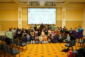 At the end of the event, students, faculty and staff volunteers gathered together for a group photo and to celebrate their hard work. Photo by Suzanne Carr Rossi.