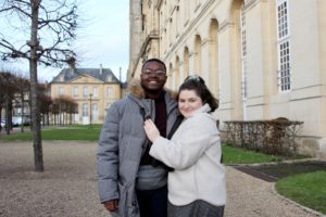 In between pursuing their master's degrees, the couple enjoy traveling across France. Here, they visit Caen, a city in the Normandy region. Photo courtesy of The Francofile.