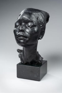 Artis Lane's "Muse," a sculpture of black patina bronze, is among the works on loan from the Petrucci Family Foundation.