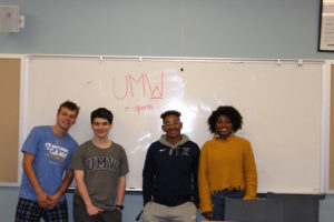 UMW's new esports program is open to all gamers. From left to right: Tyler Michael, Chris Goodwin, Wilson Jackson, Aiyanna Bartley