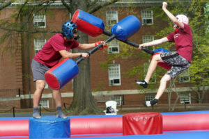 A pair of Devils compete in the gladiator joust. Photo by Suzanne Carr Rossi.