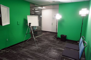 A greenroom-type space called the Imaginarium allows College of Education students a variety of opportunities, including recording and storing lessons. Photo by Suzanne Carr Rossi.