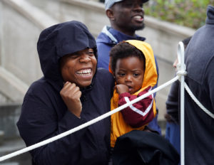 Family members braved the rain to celebrate their UMW graduates. Photo by Suzanne Carr Rossi.