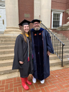 Cheney poses with former UMW Professor of Education John Broome.