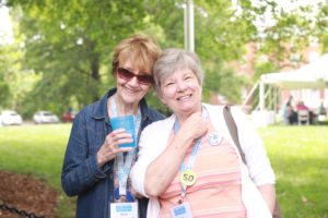 Donna Gladis '68 and Susan DiMaina '70. The classes of 1970, 1971 and 1972 all celebrated their 50th reunion and entered the 1908 Society, which consists of Mary Washington alums who have reached that milestone. Photo by Karen Pearlman.