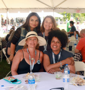 Graduates pose for a picture at the Ball Circle picnic, which featured a barbecue lunch and class photos. Photo by Karen Pearlman.