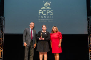 Shelby Press '19, M.Ed. '20, won this year's Fairfax County Public Schools Outstanding Elementary New Teacher Award. She teaches second grade at Riverside Elementary School in Alexandria. Photo courtesy of Fairfax County Public Schools.