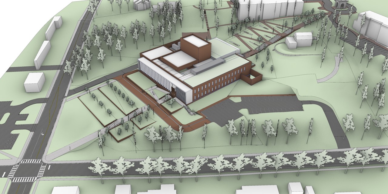 Aerial diagram of the theatre site courtesy of HGA