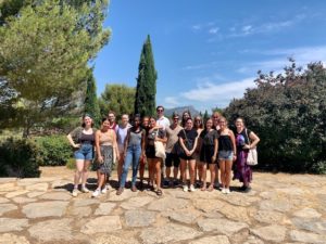 The 'UMW in France' trip, led by Professor of Modern Languages and Literatures Brooke DiLaura, included five UMW students and 10 students from other schools. The group visited Paul Cézanne’s studio and the spot from which he painted Aix-en-Provence’s Mont-Sainte-Victoire, seen here in the background. Photo courtesy of Brooke DiLauro.