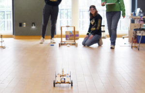 And they're off ... The 'Scrambler' was one of many Virginia Science Olympiad contest categories. Participants competed in everything from botany and bridge-building to remote sensing and forensics. Photo by Suzanne Carr Rossi.