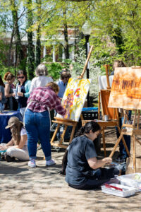 Scholarship Day, which represents the 'S' in 'ASPIRE,' brought the Majors Fair to Palmieri Plaza last year. Studio art is one of many areas of study from which UMW students may choose. Photo by Sam Cahill.