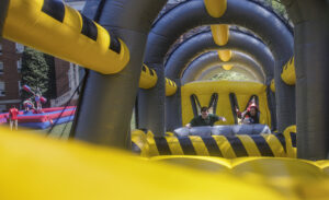 Giant inflatables like this one covered Jefferson Square during this year's Devil-Goat Day challenge. Photo by Tom Rothenberg.