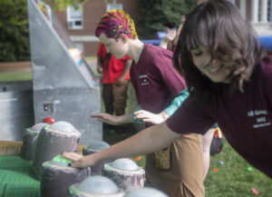 Devils and Goats squared off against one another in contests like this Zap-A-Mole challenge. Photo by Tom Rothenberg.
