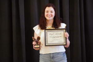 Andrea Gallagos received the Prince Woodard Outstanding Leader Award. Photo by Suzanne Carr Rossi.