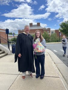 Riley Smith earned the Colgate W. Darden Jr. Award for Academic Achievement for completing her degree with the highest grade-point average in the undergraduate program. She finished with a perfect 4.0 GPA. Riley could not attend Commencement because she was competing in Eagles tennis. Photo by Suzanne Carr Rossi.