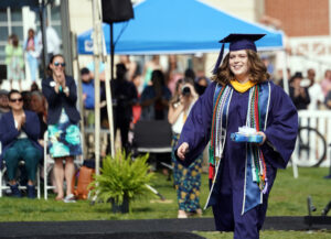 Hannah Harris earned the Colgate W. Darden Jr. Award for Academic Achievement for completing her degree with the highest grade-point average in the undergraduate program. She finished with a perfect 4.0 GPA. Photo by Suzanne Carr Rossi.