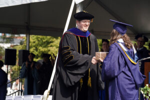 Associate Professor of Chemistry Randall Reif was recognized with the Mary W. Pinschmidt Award, for having had the greatest impact on the lives of the members of the Class of 2023. Photo by Suzanne Carr Rossi.