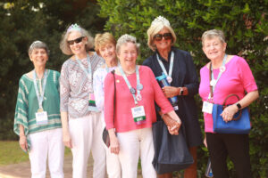 Members of the Class of 1968 wear tiaras as a nod to Mary Washington's former tradition of crowning a May Queen. Photo by Karen Pearlman Photography.