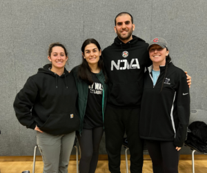 A new UMW initiative, Eagles Let's Talk, offers support, education and conversation to support student-athletes' mental health. Pictured here from left to right are: Katie Carnaghi, Paige Childers, Charbel Medlej and Riley Durbano.