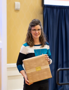 Academic Services Program Support Technician Anna Hollrah won one of three Atkins Awards presented at the luncheon. Photo by Sam Cahill.