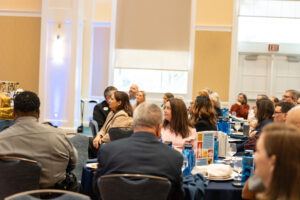 University of Mary Washington faculty and staff came together for the fall 2023 employee appreciation luncheon. The event was filled with prizes, awards, activities and camaraderie. Photo by Sam Cahill.