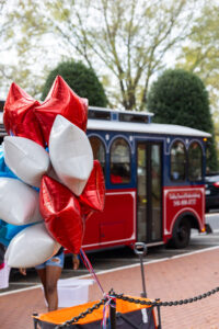 The Fredericksburg Trolley provided free rides to the polls for Mary Washington students. Photo by Sam Cahill.