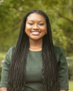 Aniya Stewart '24, winner of the 2023 Mock Interview Competition. Stewart is a mathematics major and a member of the Student Alumni Ambassadors, who participate in the biennial competition. Photo by Karen Pearlman.