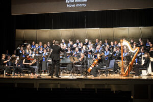 UMW students, staff and faculty members will join area high-schoolers and Fredericksburg-area community members for the Two Roads Diverged: Fall Choral Concert on Sunday, Nov. 12, at 7:30 p.m. in Dodd Auditorium. Photos by Tom Rothenberg.