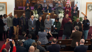 Members of the Fredericksburg area community who made significant contributions to the formation of the trail by providing memories, knowledge, connections and more were recognized during the announcement event at Shiloh Baptist Church (Old Site), the first stop on the Fredericksburg Civil Rights Trail. Photo by Suzanne Carr Rossi.