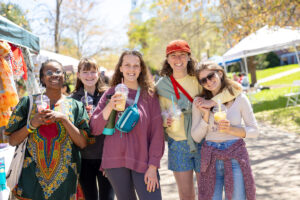 UMW's Multicultural Fair brings cultures from across the globe to campus, and it's also a great chance for friends to meet up. Photo by Parker Michels-Boyce.