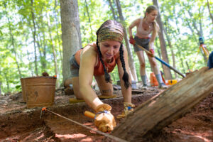 Archaeology intern Kaira Otero at Monticello in Charlottesville, VA. 
