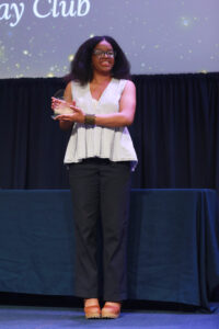 UMW senior Martina Nicholson not only co-hosted the Eagle Awards ceremony but also won the most coveted honor of the evening, the Grace Mann Launch Award. Photo by Karen Pearlman.