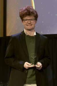 UMW senior Drew Meisenheimer received the Alex Naden Award during the recent Eagle Awards ceremony, held in the Cedric Rucker University Center's Chandler Ballroom. Photo by Karen Pearlman.