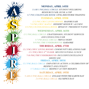 ASPIRE Week, which starts this year on Monday, April 14, recognizes UMW core values.