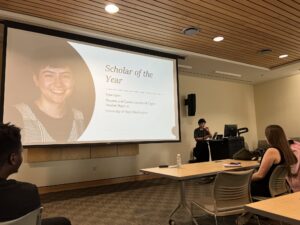 Vann accepted her top scholar award at the conference and presented one of three capstone projects she completed this year.