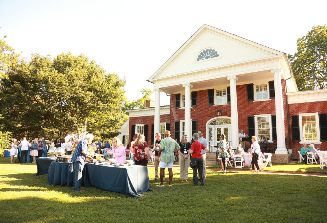 President Troy Paino and wife Kelly welcome alumni back to campus each Reunion Weekend with a reception at their home of Brompton. Photo by Karen Pearlman.