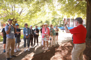 Alumni College lectures include ‘Biodiversity of the UMW Campus: Our Beautiful Trees,’ taught by Professor of Biology Alan Griffith (right). Photo by Karen Pearlman.