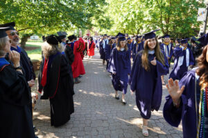 The entire University of Mary Washington community came together to celebrate the years of work that resulted in more than 900 students receiving bachelor's and master's degrees during the 114th commencement ceremony on Saturday, May 10, 2025. Photo by Suzanne Carr Rossi.