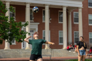 Volleyball added to the festivities during Devil-Goat Day, which infiltrated 'The Beach' area outside Randolph and Mason halls this year, in addition to its normal location on Ball Circle. Photo by Parker Michels-Boyce.