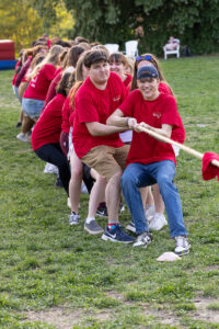 The tug-of-war contest between Devils and Goats is a defining component of the competition-filled Devil-Goat Day. Photo by Parker Michels-Boyce.